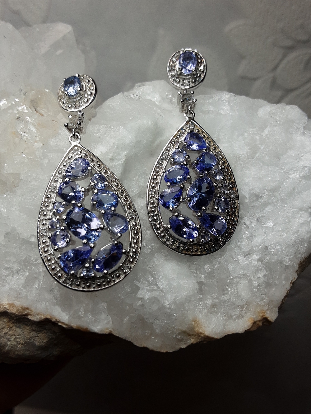 925 Tanzanite Drop Earrings.